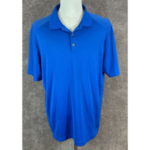 Nike Shirt Mens XL Blue Dri Fit Tour Performance Short Sleeve Collared Golf Polo